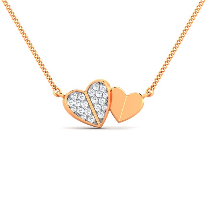 Sofer Jewelry - 14K Yellow Gold Double Heart Diamond Necklace with 0.6 –  Robinson's Jewelers