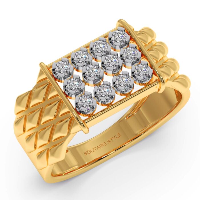 PC Jeweller 18k (750) Yellow Gold and Diamond Ring for Men : Amazon.in:  Fashion