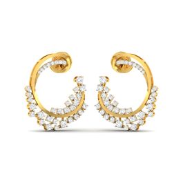 Paisley Swirl Diamond Stud Earrings Jewellery India Online  CaratLanecom
